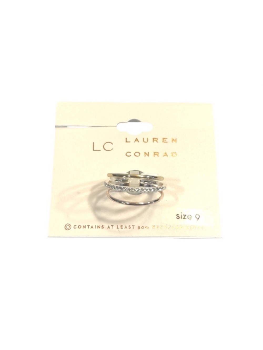 Tri Tone Stackable Rings - Picture 2 of 3
